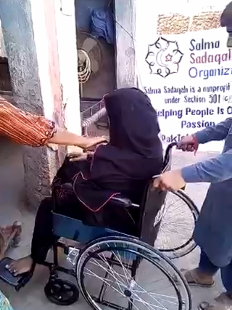 Wheelchair woman