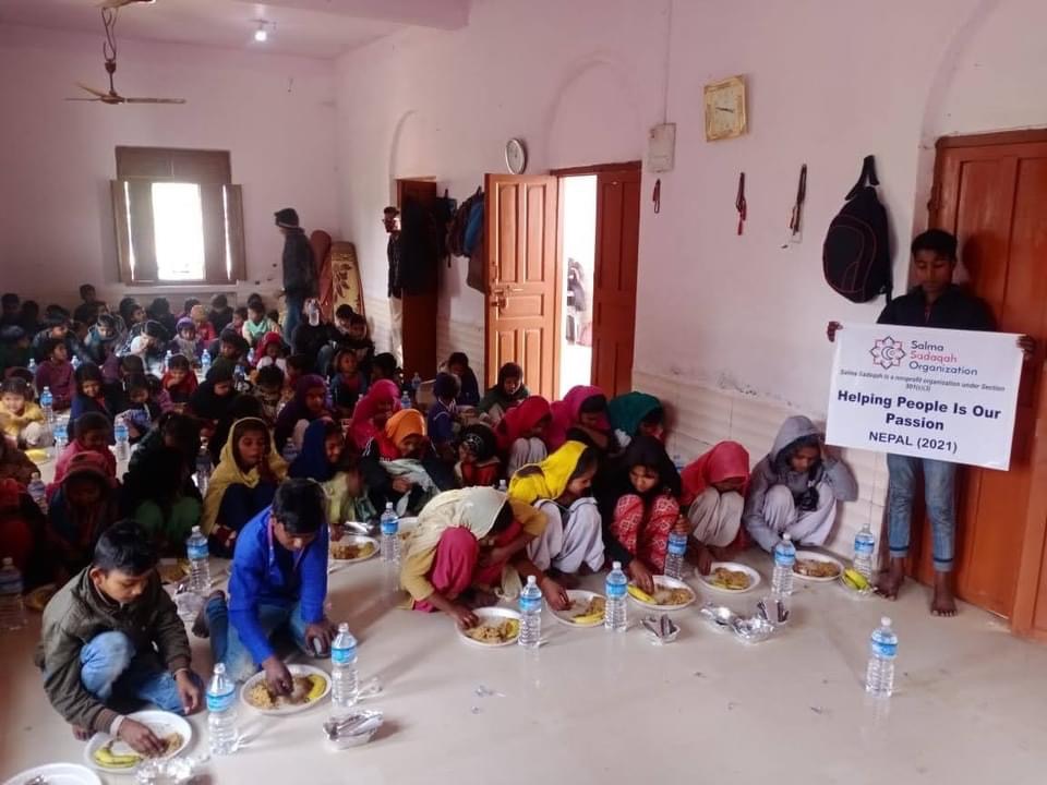 Nepal kids eating